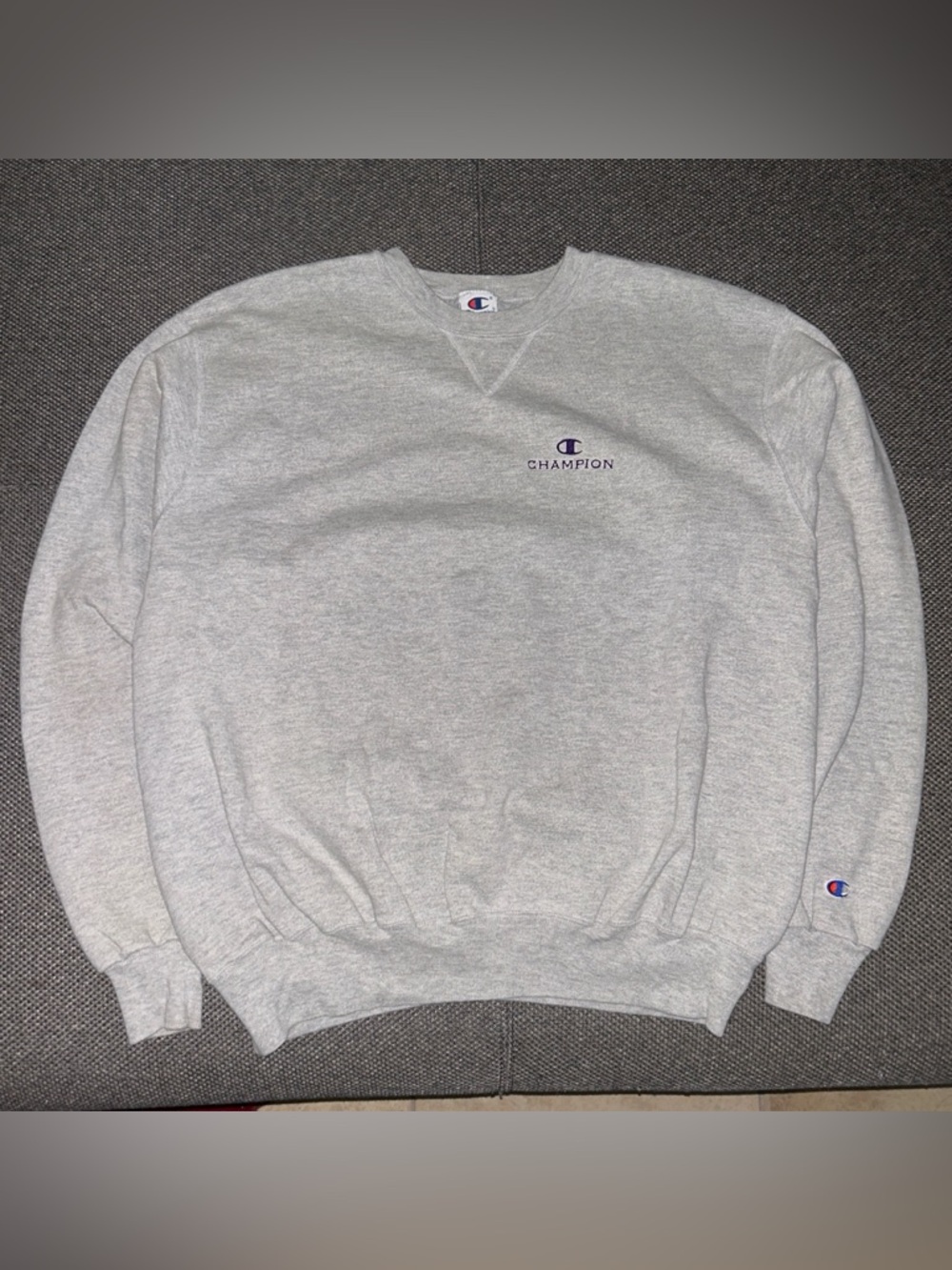 Rare 90s Champion Men's Gray Crewneck Sweatshirt